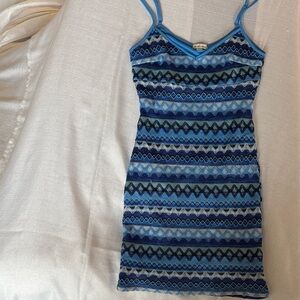 Derek Heart Blue and Black Patterned Camisole